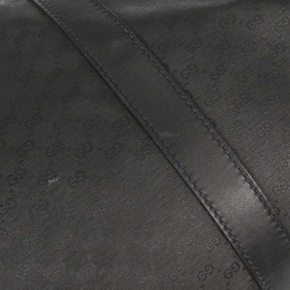 Gucci Black Leather Sherry Line Duffle Handbag