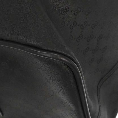 Gucci Black Leather Sherry Line Duffle Handbag