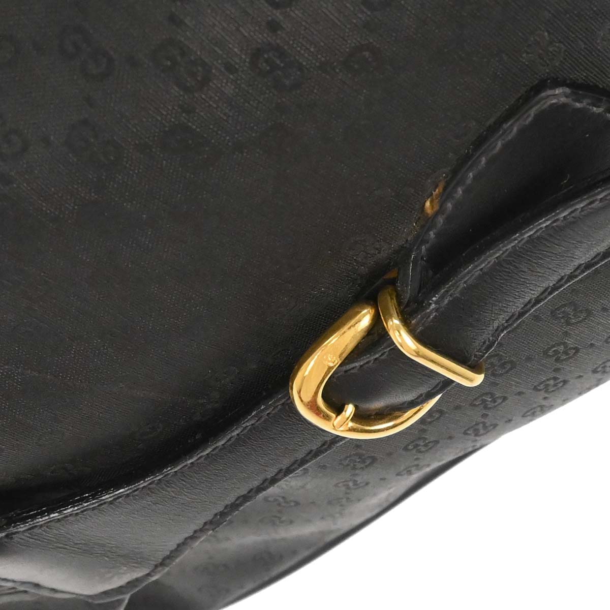 Gucci Black Leather Sherry Line Duffle Handbag