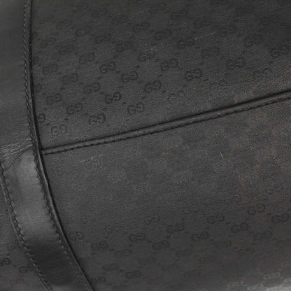 Gucci Black Leather Sherry Line Duffle Handbag