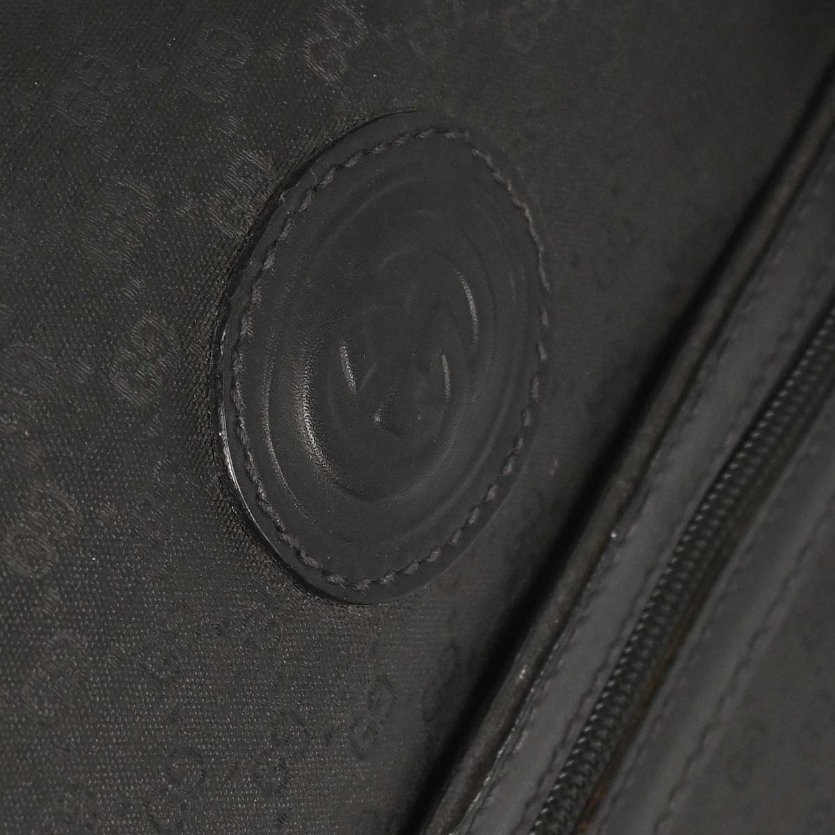 Gucci Black Leather Sherry Line Duffle Handbag