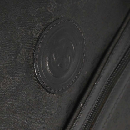 Gucci Black Leather Sherry Line Duffle Handbag