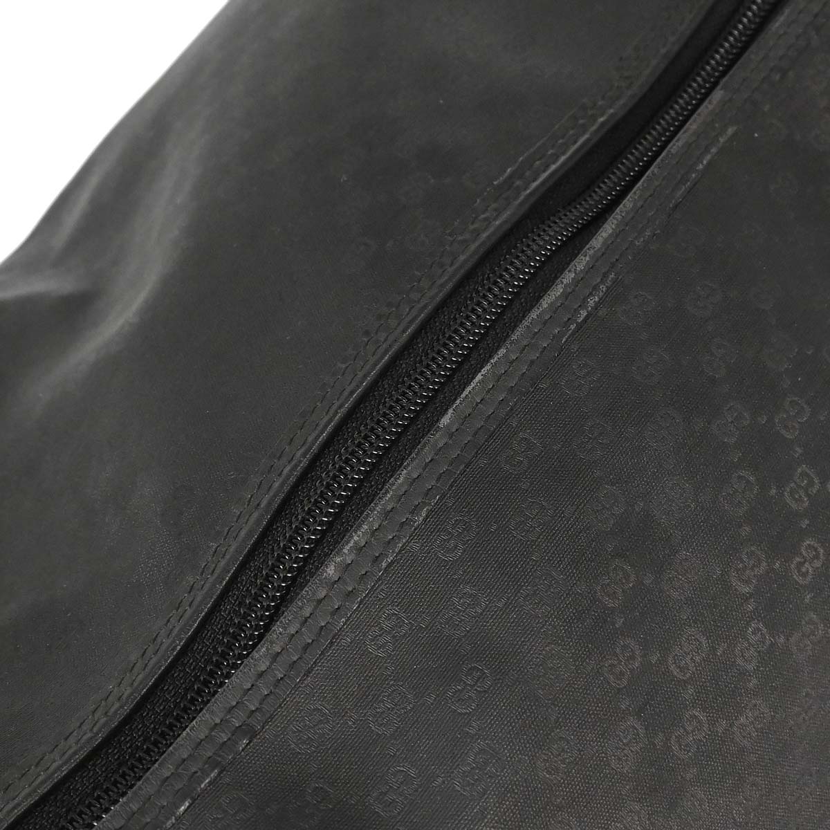 Gucci Black Leather Sherry Line Duffle Handbag