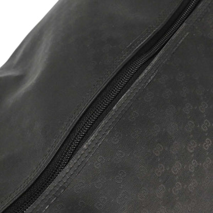 Gucci Black Leather Sherry Line Duffle Handbag
