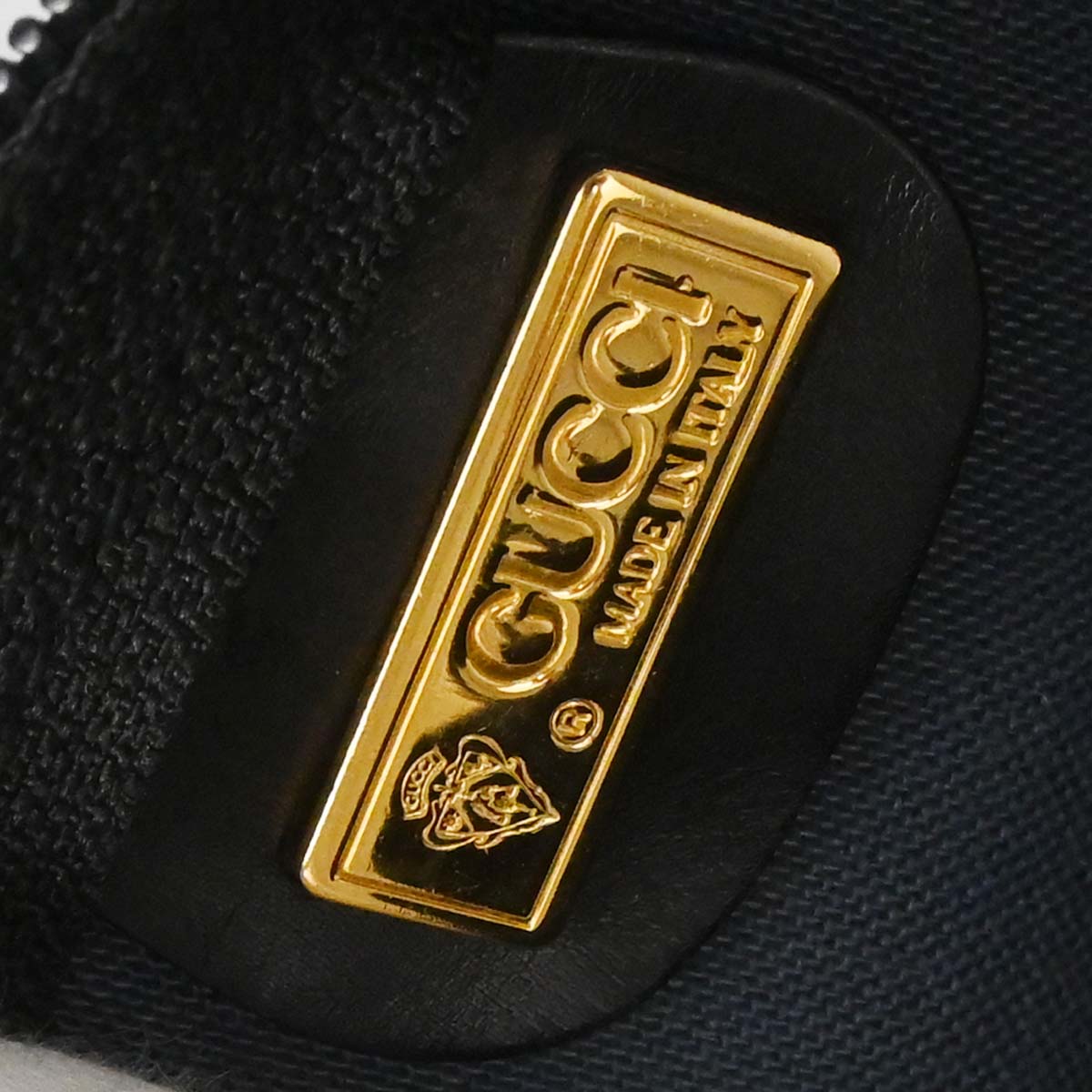 Gucci Black Leather Sherry Line Duffle Handbag