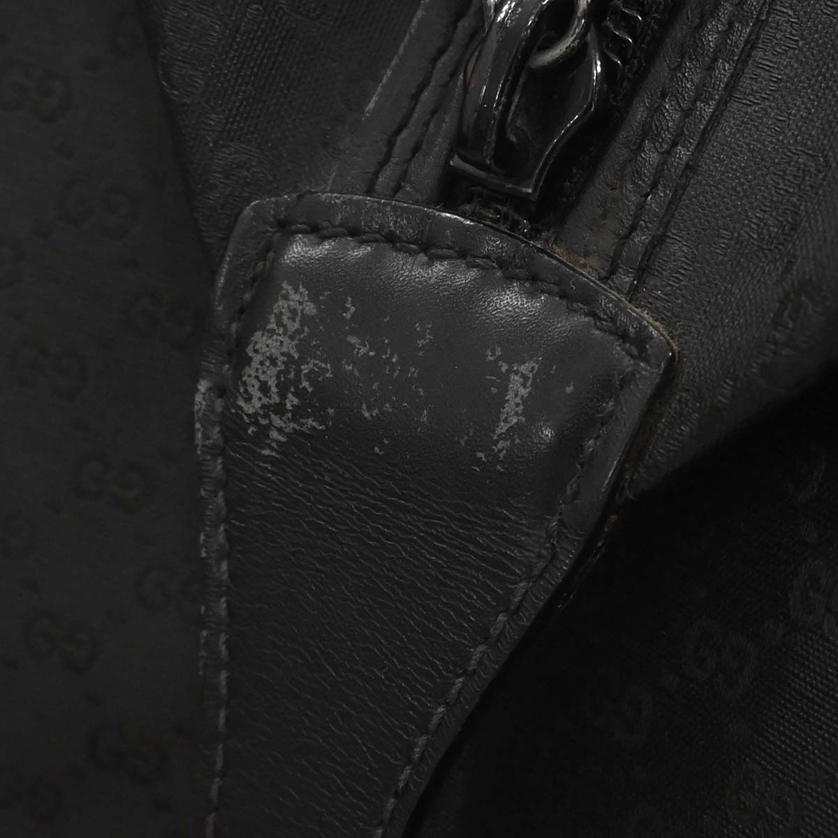Gucci Black Leather Sherry Line Duffle Handbag