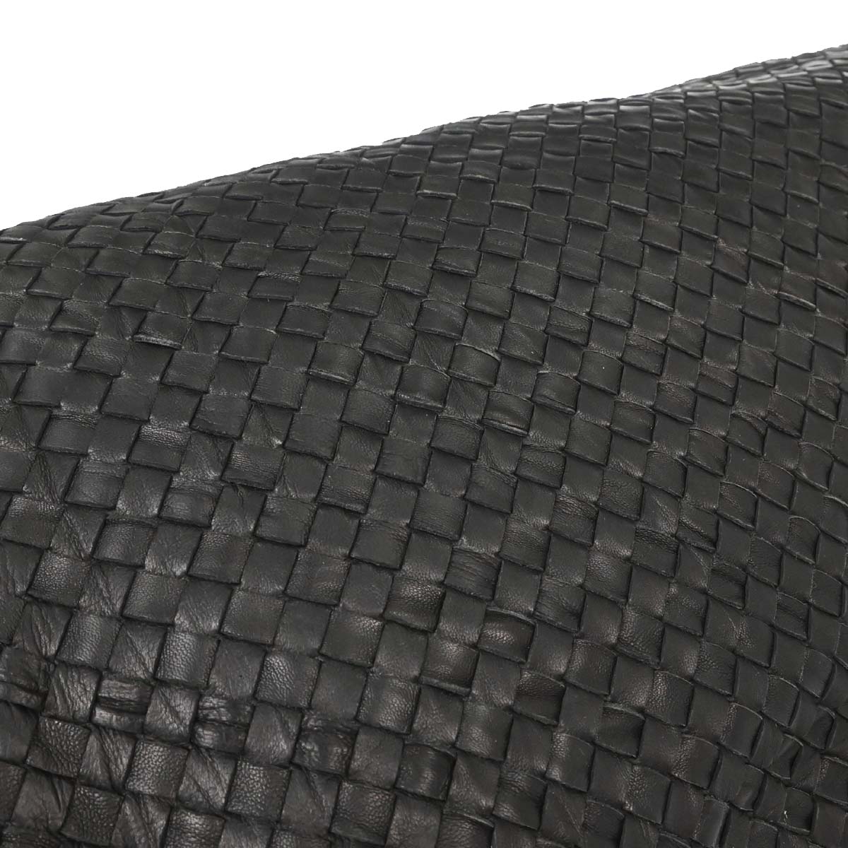 Bottega Veneta * Black Lambskin Crocodile Intrecciato 2way Hobo Handbag