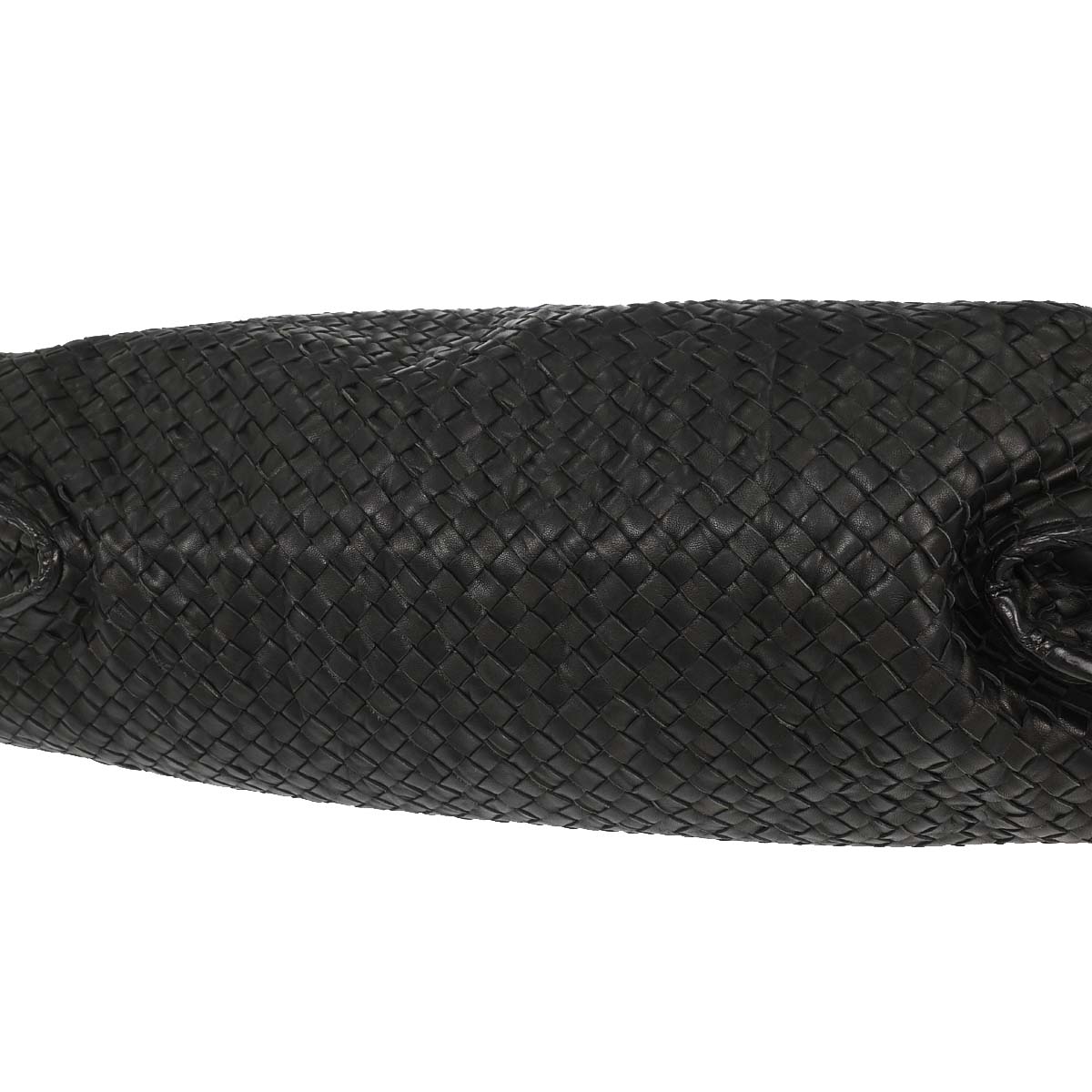 Bottega Veneta * Black Lambskin Crocodile Intrecciato 2way Hobo Handbag