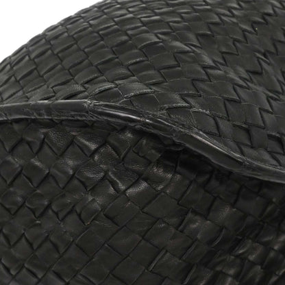 Bottega Veneta * Black Lambskin Crocodile Intrecciato 2way Hobo Handbag