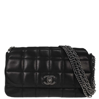 Chanel Black Lambskin Choco Bar Handbag