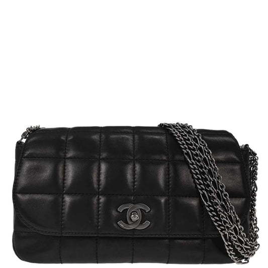 Chanel Black Lambskin Choco Bar Handbag