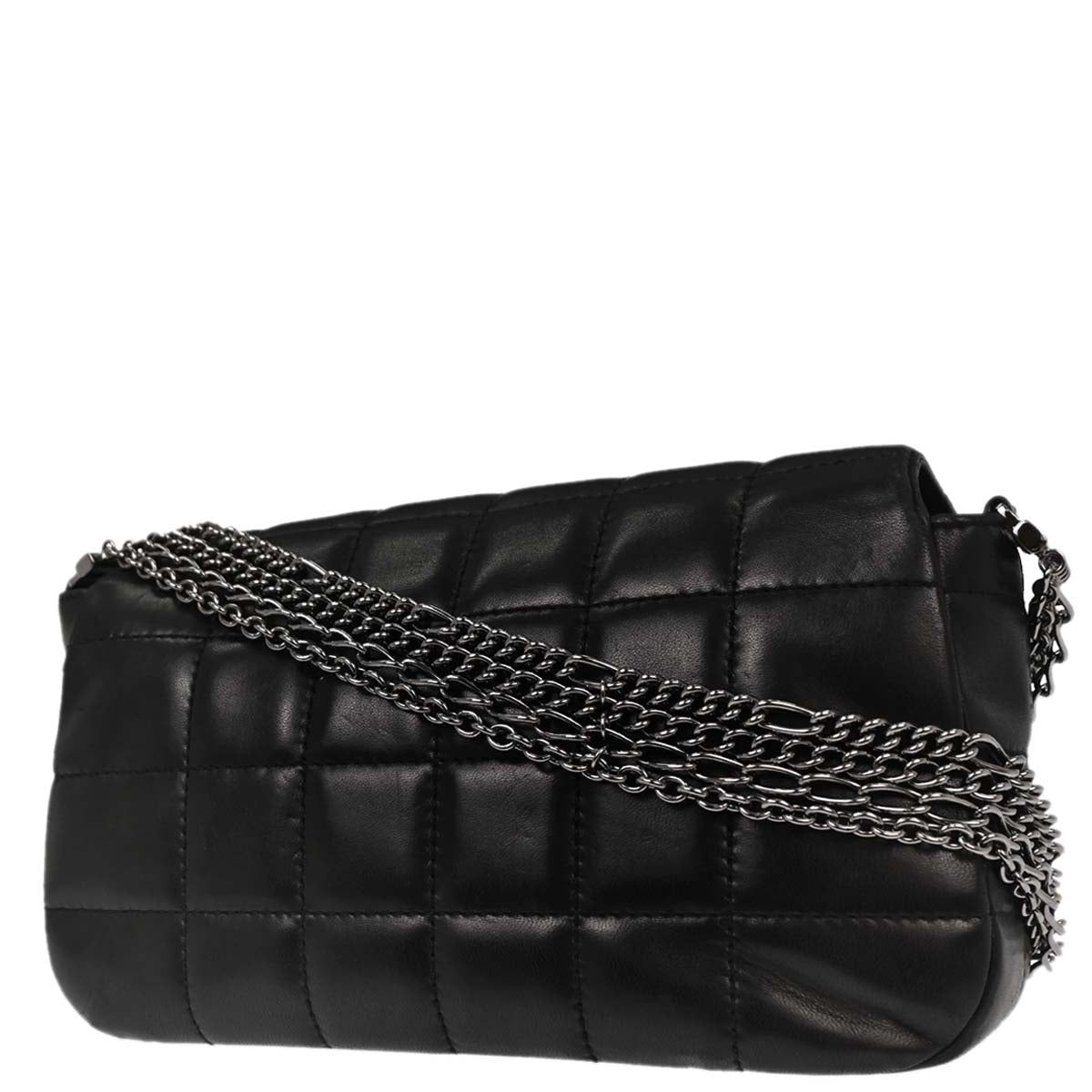 Chanel Black Lambskin Choco Bar Handbag