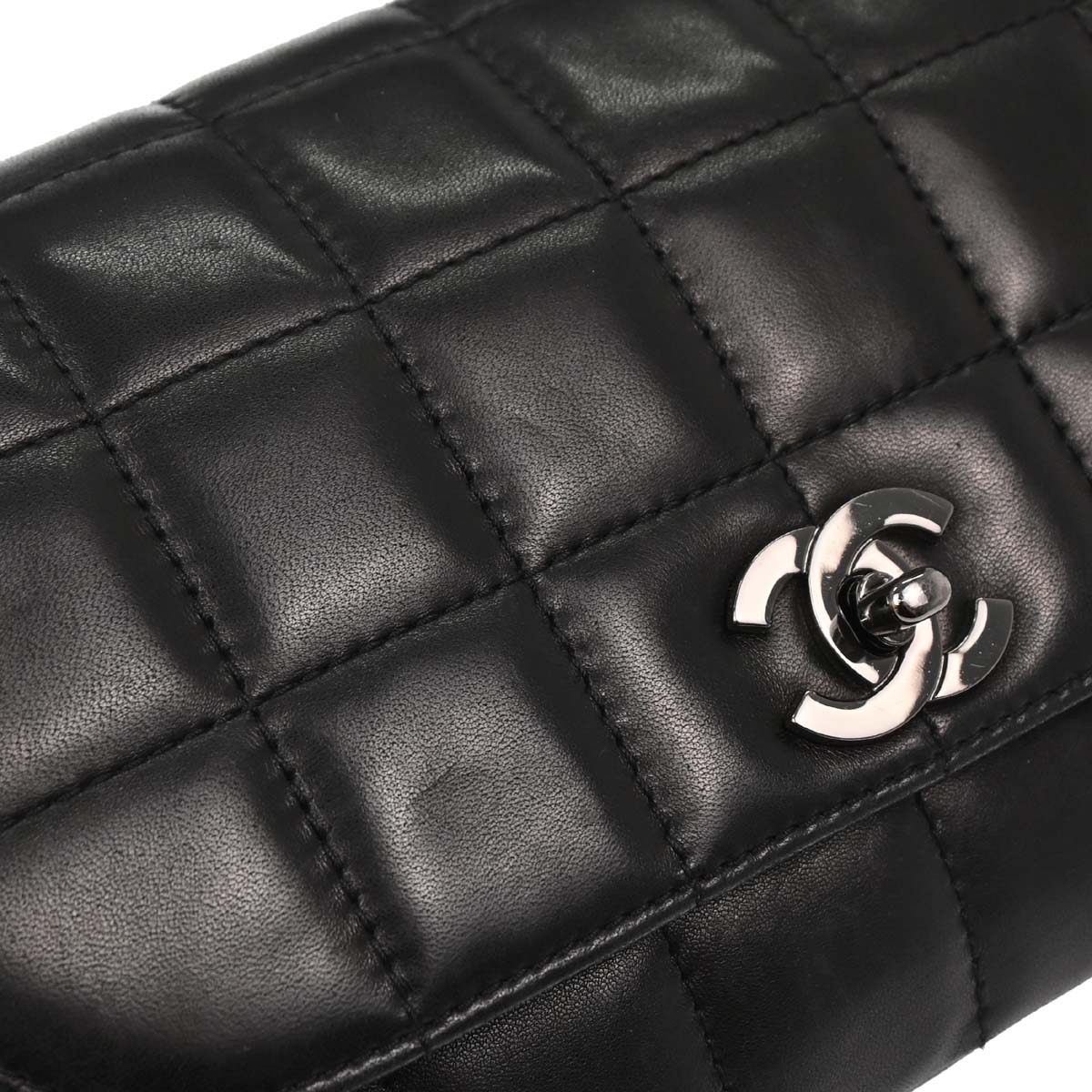 Chanel Black Lambskin Choco Bar Handbag