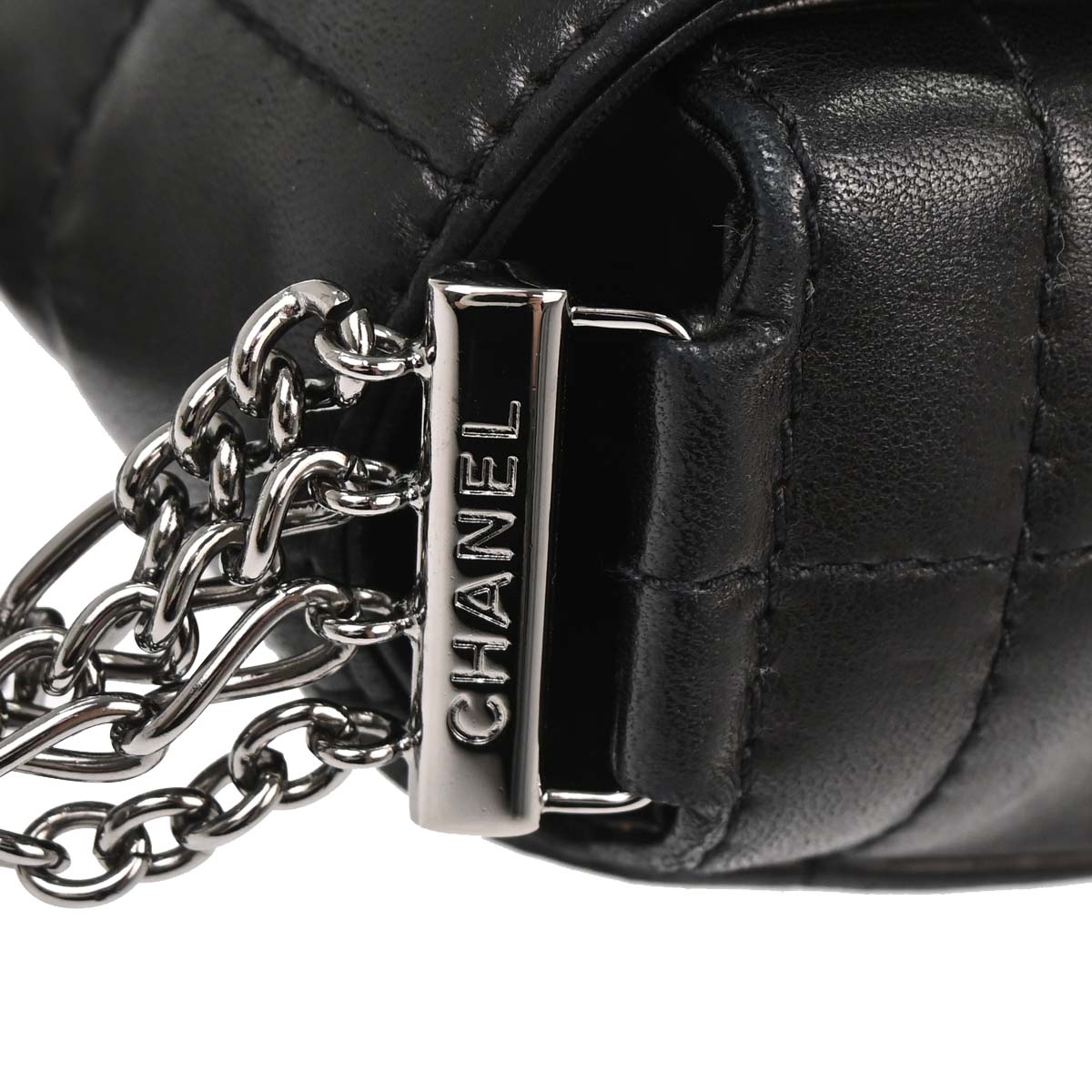 Chanel Black Lambskin Choco Bar Handbag