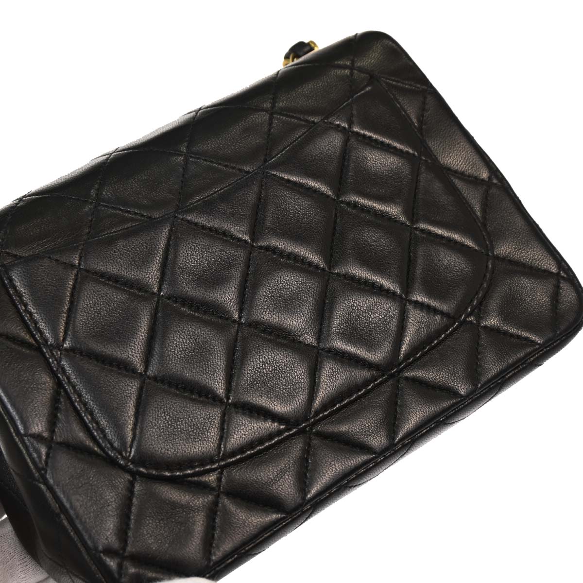 Chanel Black Lambskin Mini Classic Square Flap Shoulder Bag 17