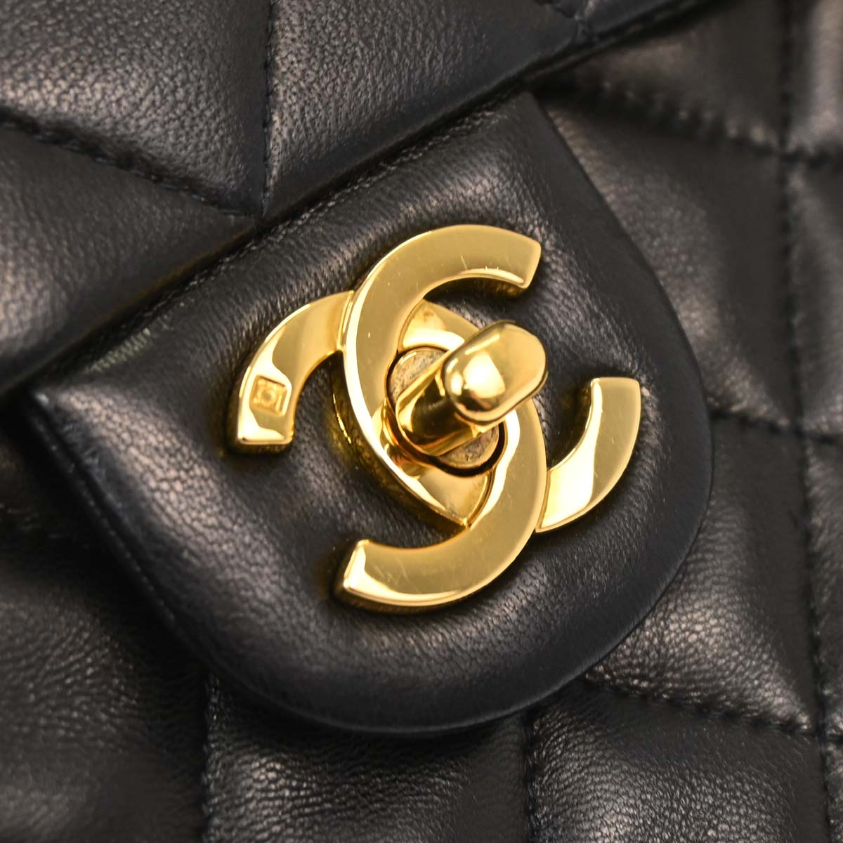 Chanel Black Lambskin Mini Classic Square Flap Shoulder Bag 17