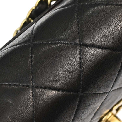 Chanel Black Lambskin Mini Classic Square Flap Shoulder Bag 17