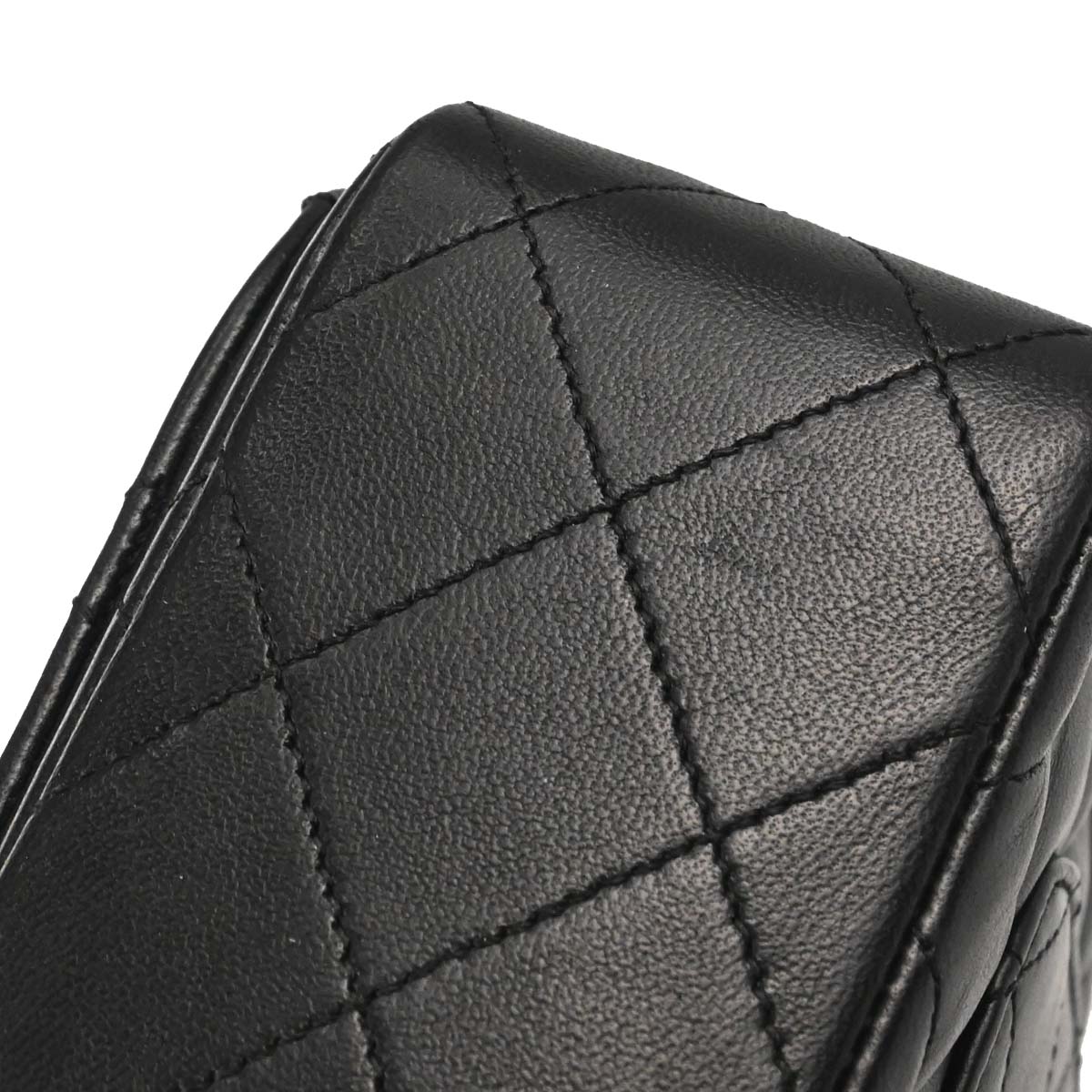 Chanel Black Lambskin Turnlock Full Flap Shoulder Bag