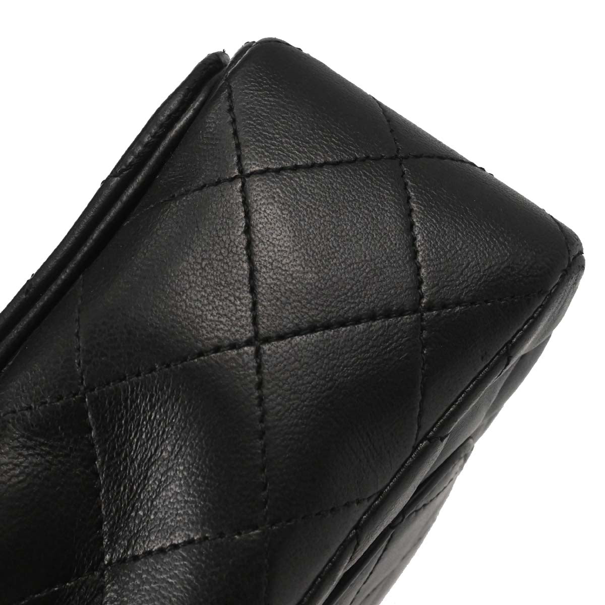 Chanel Black Lambskin Turnlock Full Flap Shoulder Bag