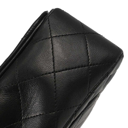 Chanel Black Lambskin Turnlock Full Flap Shoulder Bag