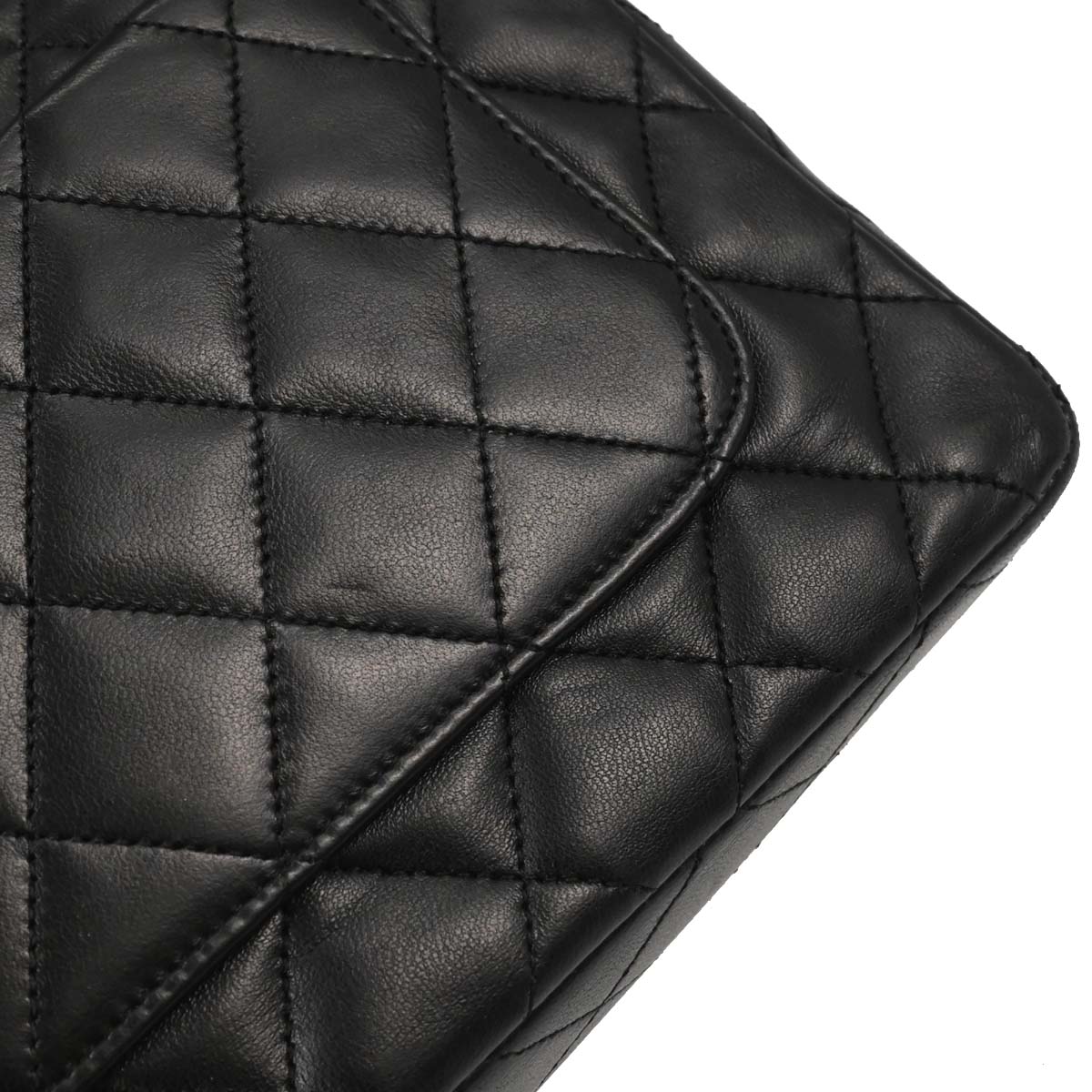Chanel Black Lambskin Turnlock Full Flap Shoulder Bag