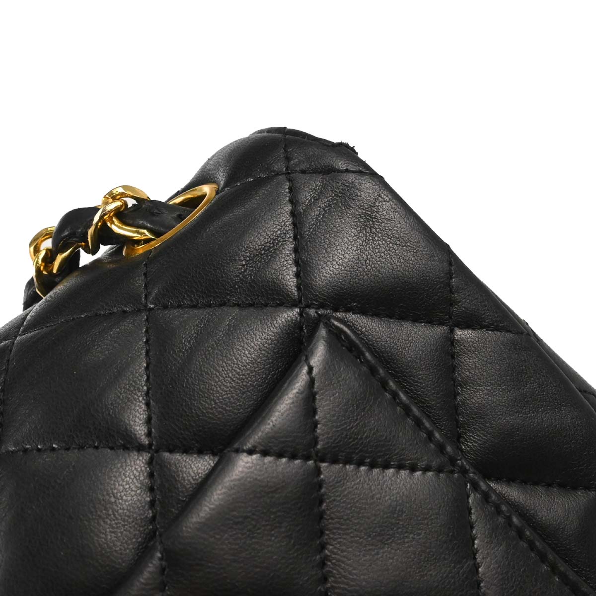 Chanel Black Lambskin Turnlock Full Flap Shoulder Bag