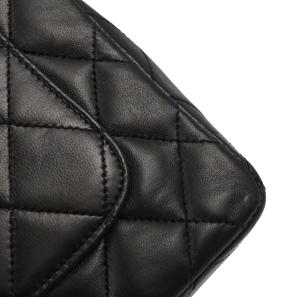 Chanel Black Lambskin Turnlock Full Flap Shoulder Bag