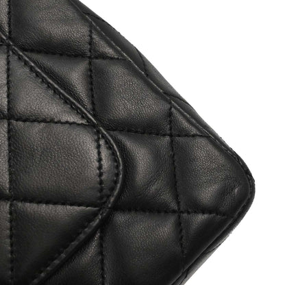 Chanel Black Lambskin Turnlock Full Flap Shoulder Bag