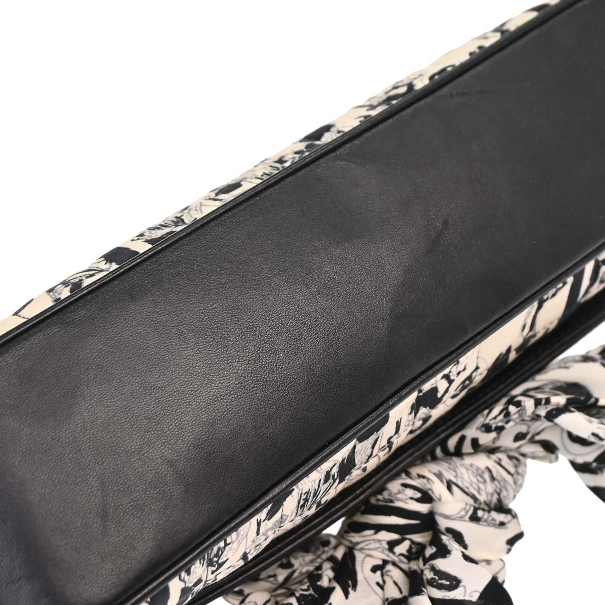 Chanel Black White Silk Lambskin Choco Bar Shoulder Bag