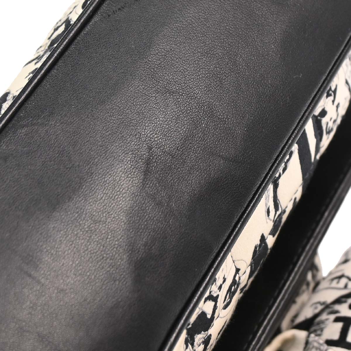 Chanel Black White Silk Lambskin Choco Bar Shoulder Bag