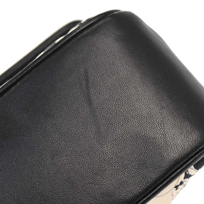 Chanel Black White Silk Lambskin Choco Bar Shoulder Bag