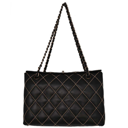 Chanel Black Calfskin Wild Stitch Handbag