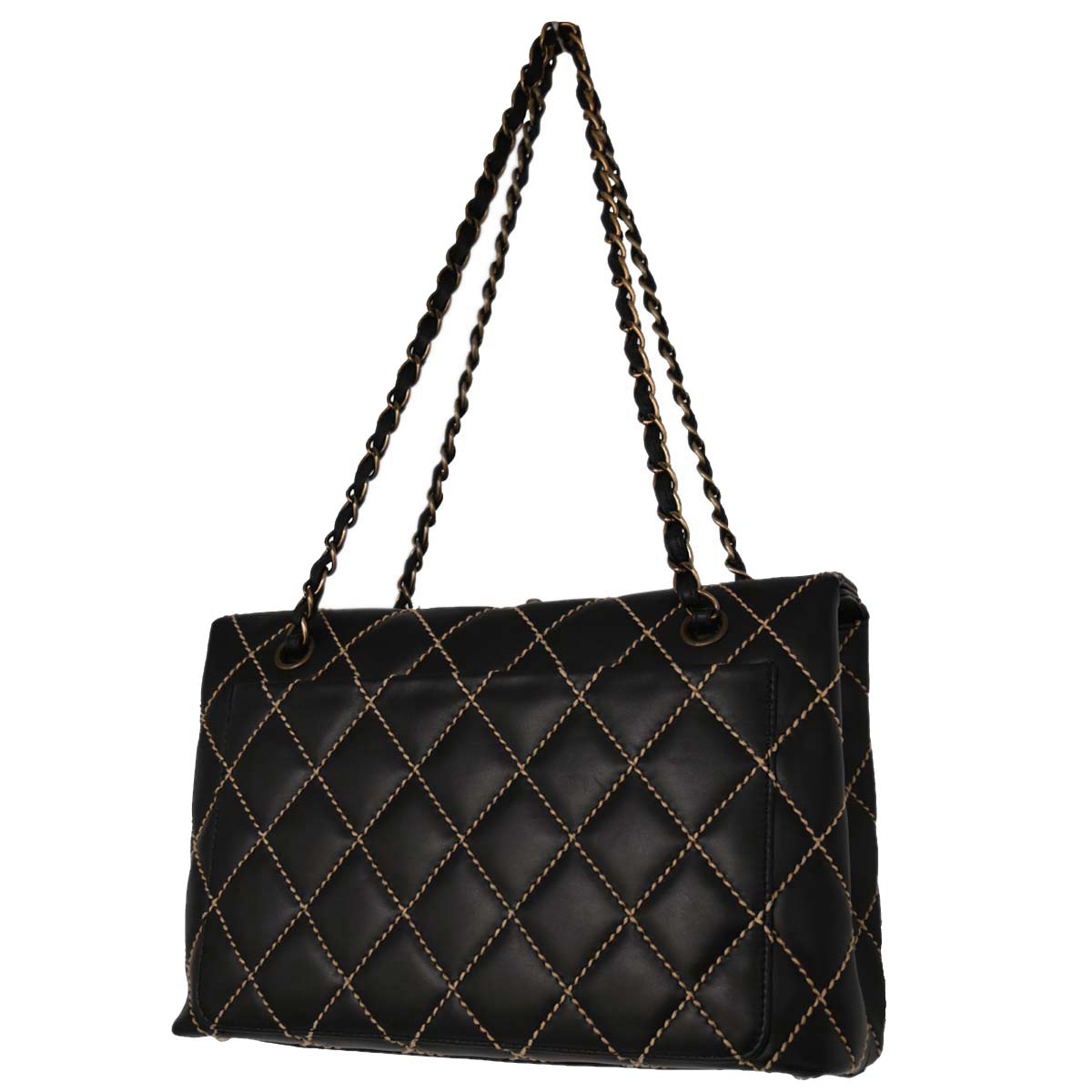 Chanel Black Calfskin Wild Stitch Handbag