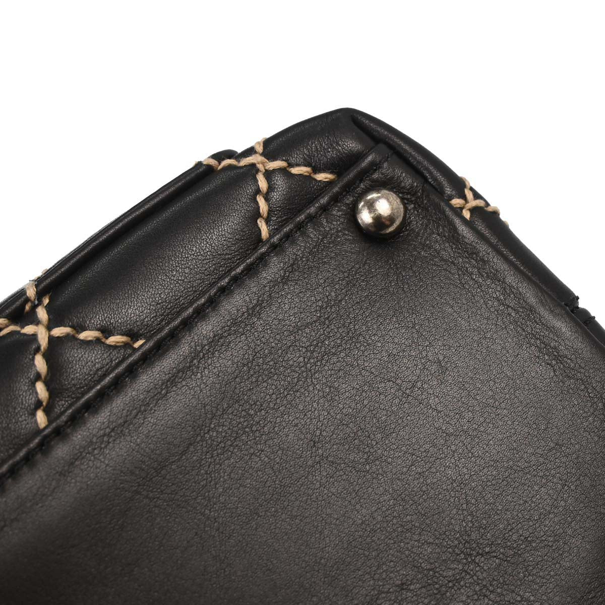 Chanel Black Calfskin Wild Stitch Handbag