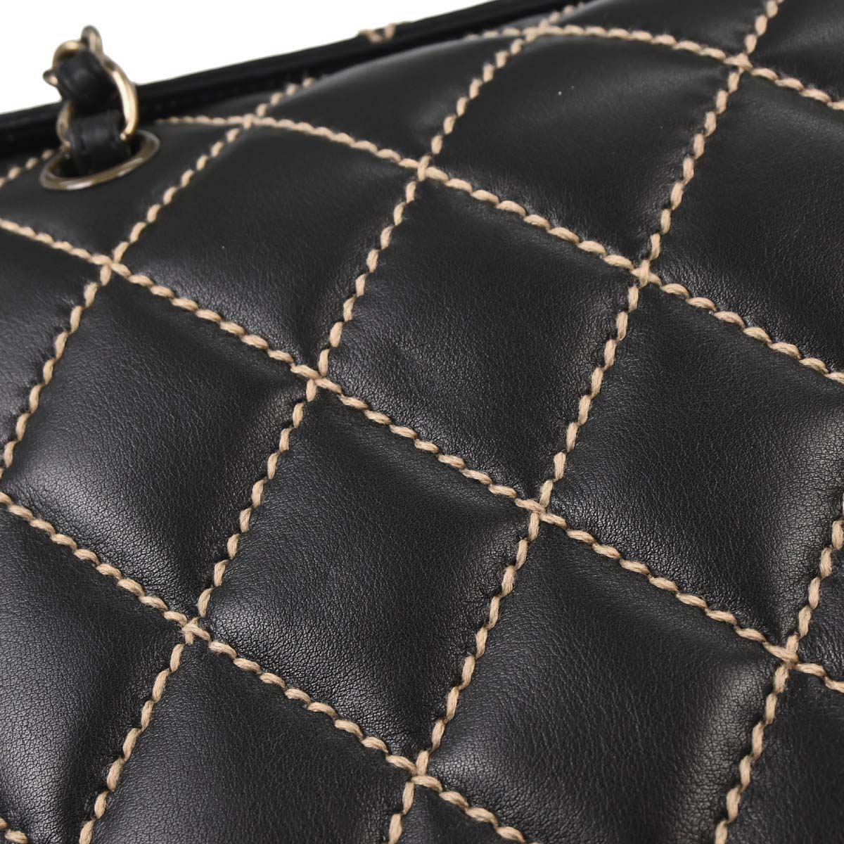Chanel Black Calfskin Wild Stitch Handbag
