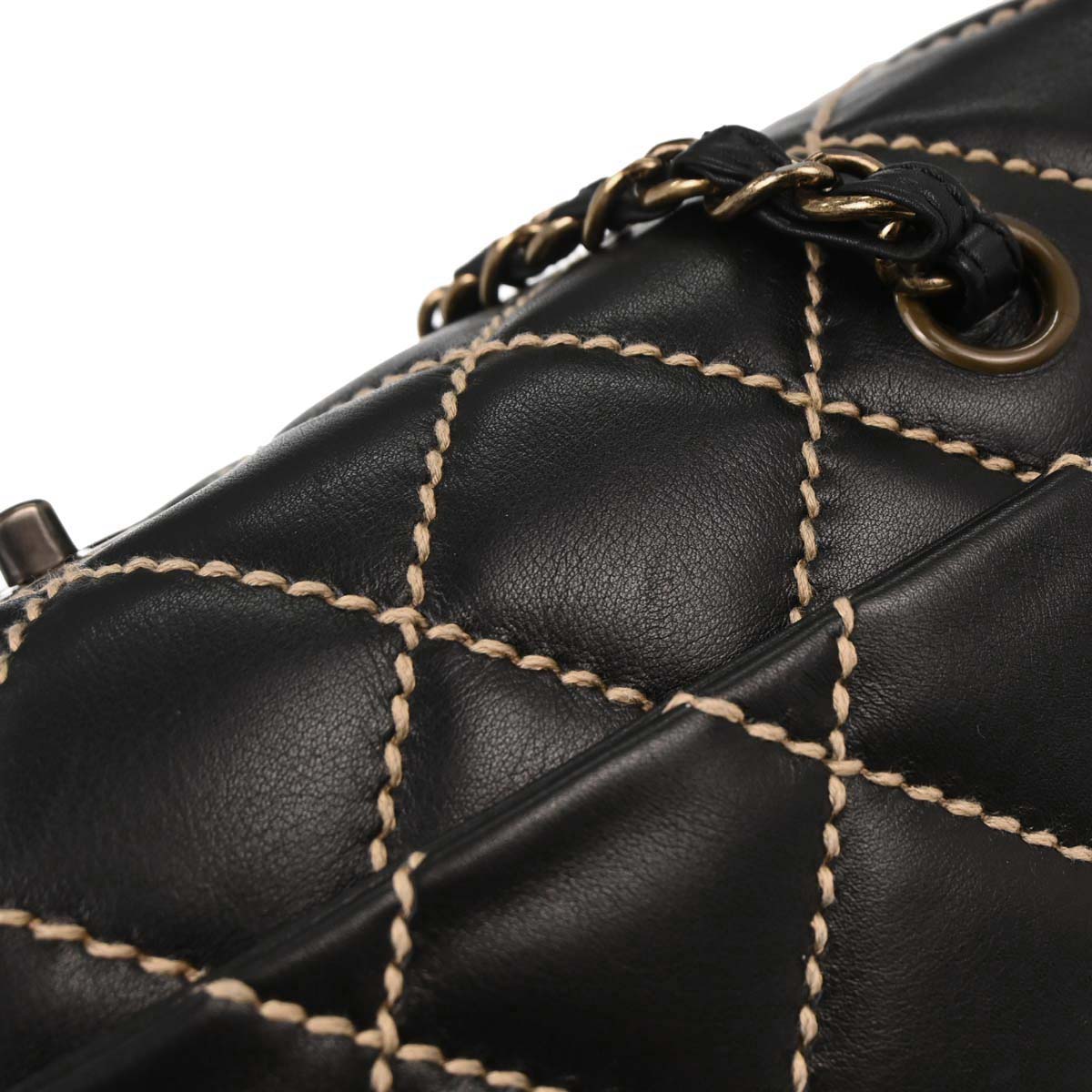 Chanel Black Calfskin Wild Stitch Handbag