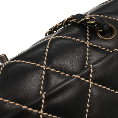 Chanel Black Calfskin Wild Stitch Handbag