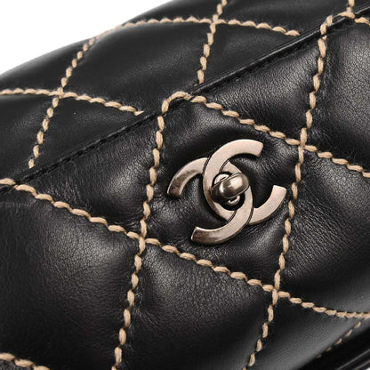 Chanel Black Calfskin Wild Stitch Handbag