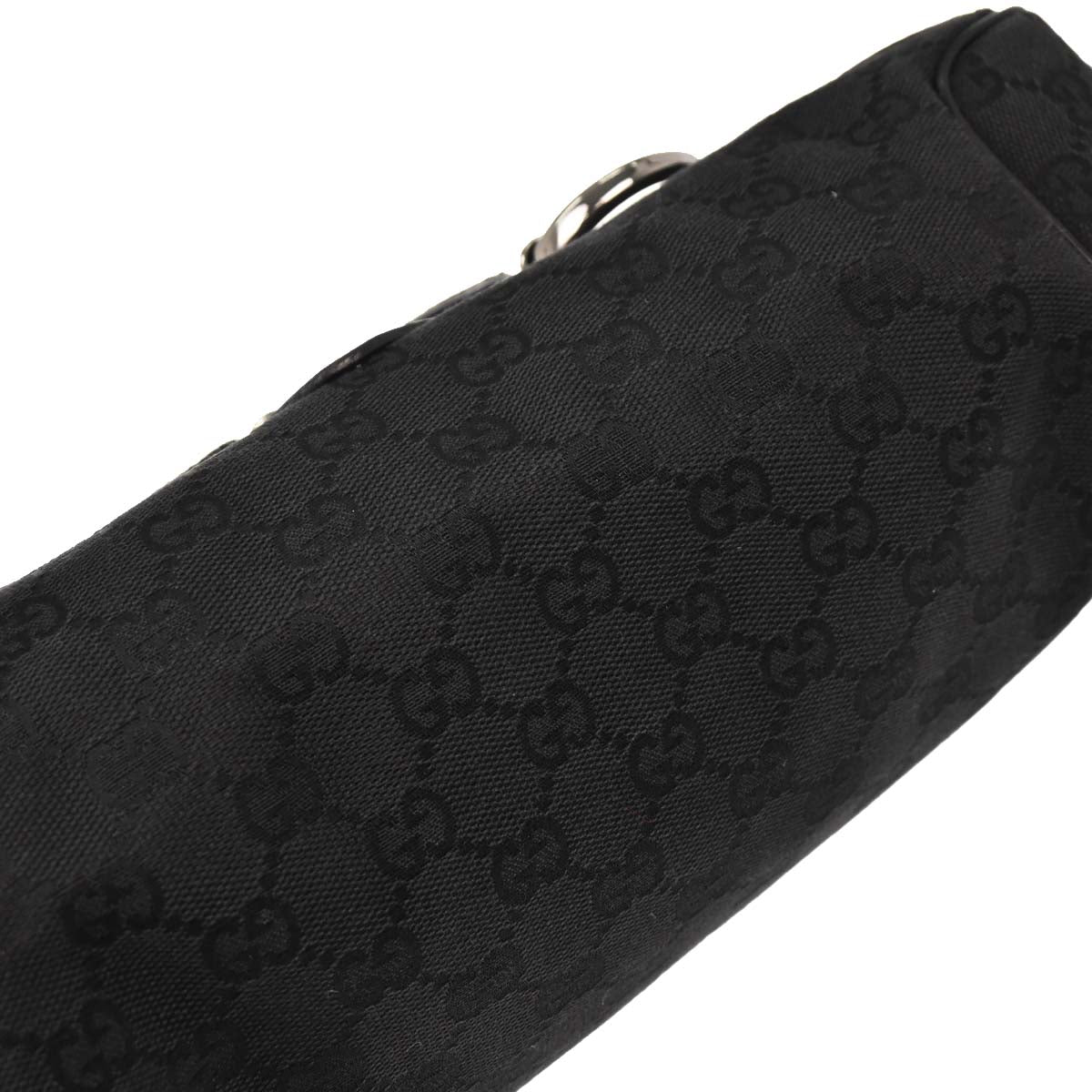 Gucci Black Horsebit GG Handbag