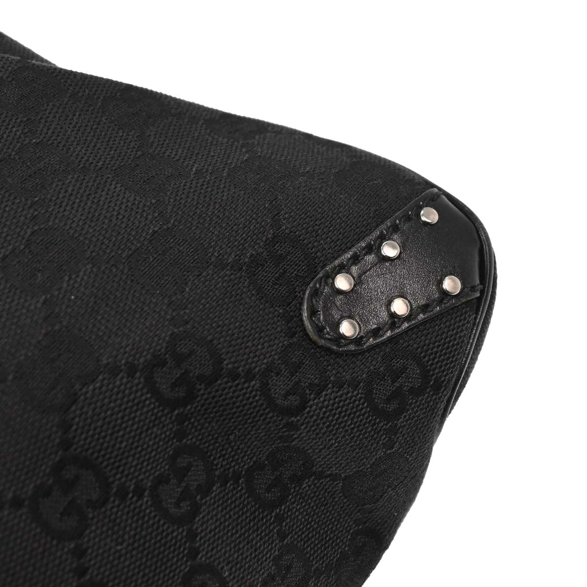 Gucci Black Horsebit GG Handbag