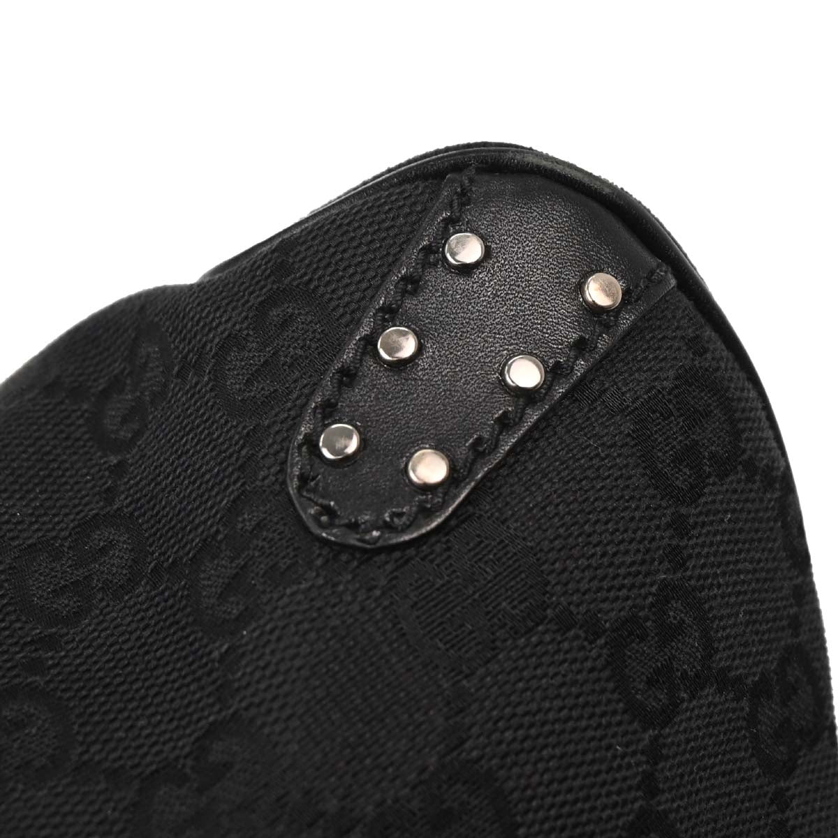 Gucci Black Horsebit GG Handbag