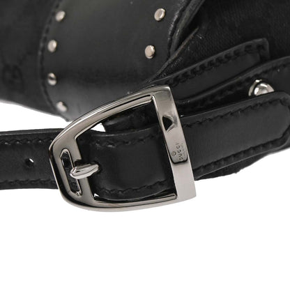 Gucci Black Horsebit GG Handbag