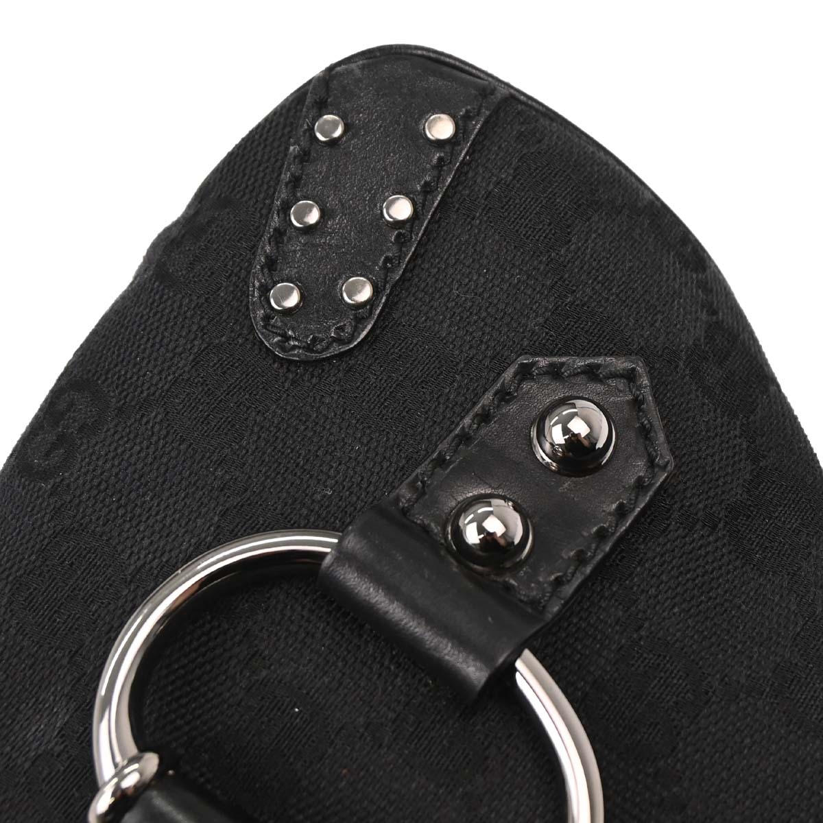 Gucci Black Horsebit GG Handbag