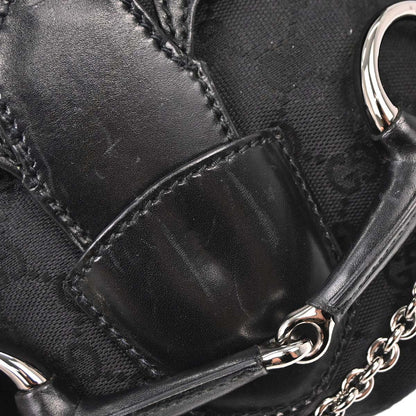 Gucci Black Horsebit GG Handbag