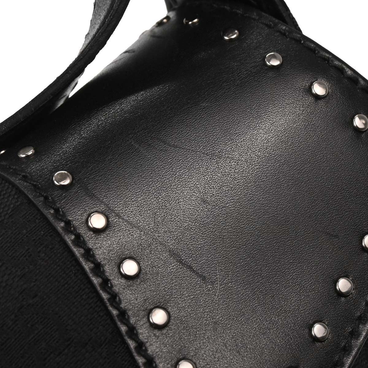 Gucci Black Horsebit GG Handbag