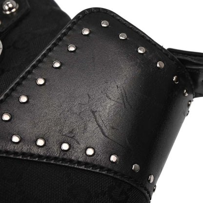 Gucci Black Horsebit GG Handbag