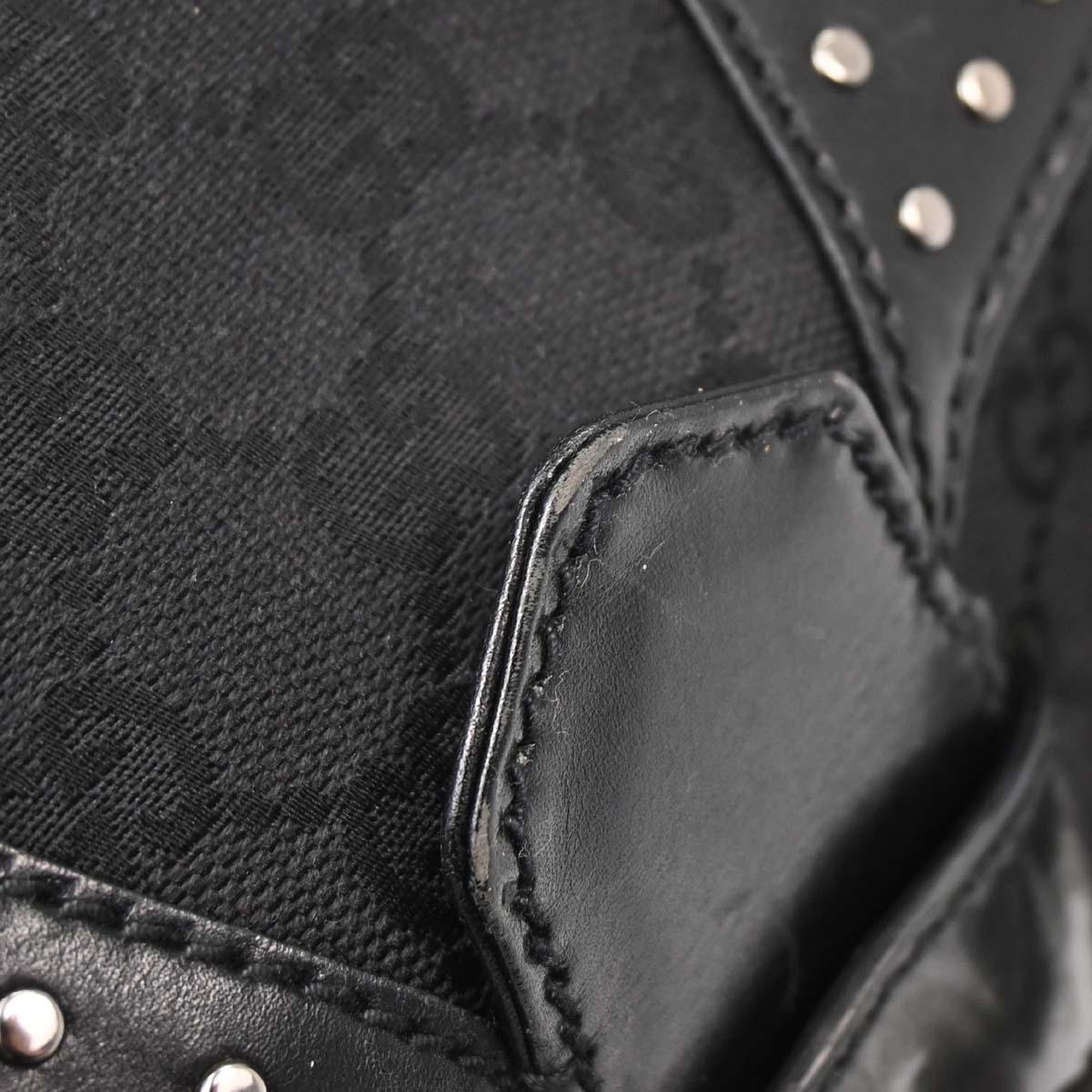 Gucci Black Horsebit GG Handbag