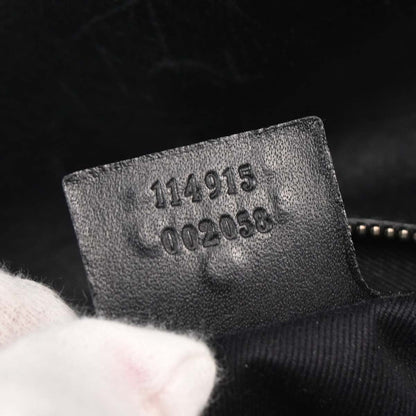 Gucci Black Horsebit GG Handbag