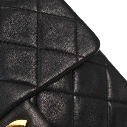 Chanel Black Lambskin Mini Classic Square Flap Shoulder Bag 17