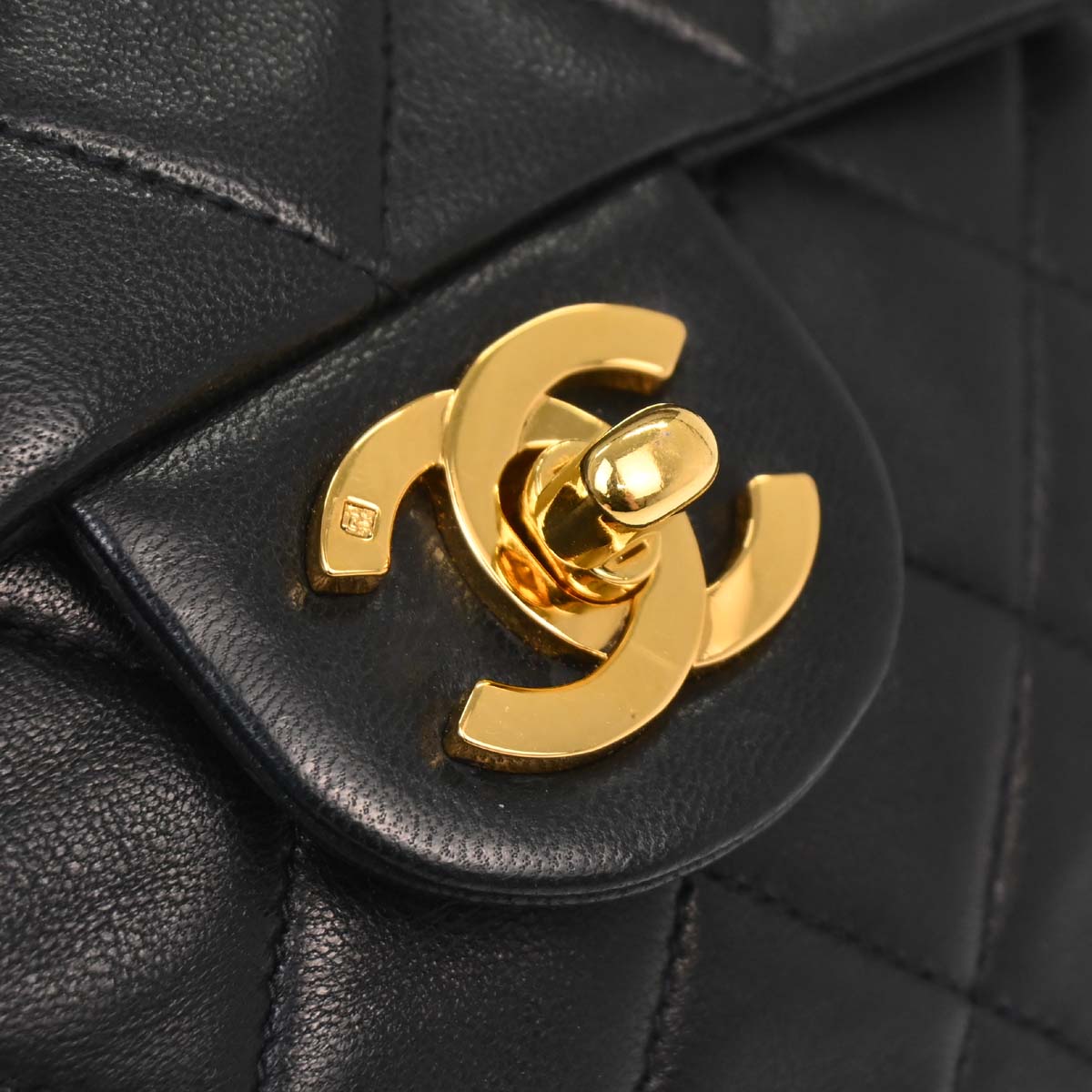 Chanel Black Lambskin Mini Classic Square Flap Shoulder Bag 17